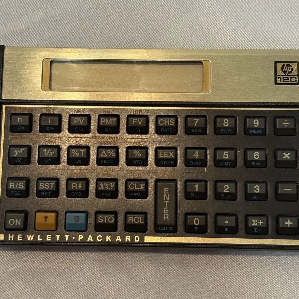 Vtg 80s Hewlett Packard HP 12C Business Financial Calculator Working
